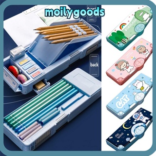 Moilyhd กล่องปากกา กล่องดินสอ Kawaii และกระเป๋าพลาสติก อุปกรณ์การเรียน