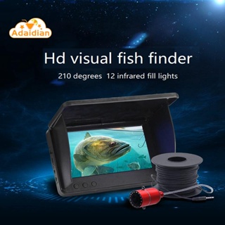 เครื่องตรวจจับปลา 5 นิ้ว Ips Monitor Visual Fish Finder Vision กล้องใต้น้ํา Fish Finder สีดํา กีฬาและความบันเทิง 1 ชุด