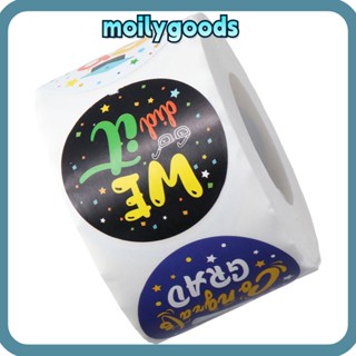 Moilyhd สติกเกอร์ฉลาก ทรงกลม 1.5 นิ้ว มีกาวในตัว สําหรับตกแต่งซองจดหมาย งานปาร์ตี้จบการศึกษา