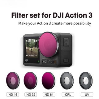 For DJI Action 3 ND Filter Set ND16/32/64 Polarizing Lens Filters CPL UV Professional Filters Osmo Action 3 Camera Accessories