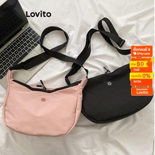 Lovito กระเป๋าสะพายไหล่ ลําลอง มีซิป ทรงโท้ท สําหรับผู้หญิง L60AD144 (สีชมพู/ดํา)