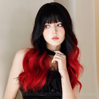 [0727]YWQJ-JF Wig Womens Long Hair Big Wave Full Top Wig Haiwang Red Gradient Full-Head Wig Online Influencer Fashion Headgear CQLJ