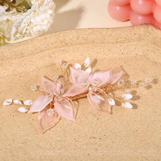 [0721]YWSY-XNTS New Cross-Border European Bride Headdress Leaf Crystal Pearl Flower Barrettes Fancy Barrettes Wedding Hair QBIC