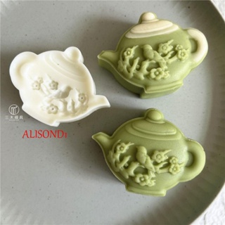 Alisond1 แม่พิมพ์ขนมไหว้พระจันทร์ รูปกาน้ําชา พลาสติก ลายนูน DIY