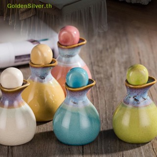 Goldensilver ขวดน้ําหอมเซรามิคเปล่า ขนาด 60 มล. สีเงิน