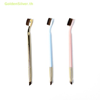 Goldensilver แปรงแต่งหน้า ขนแปรงไฟเบอร์นิ่ม สองหัว สําหรับแต่งอายแชโดว์ อายไลเนอร์ คอนทัวร์ จมูก