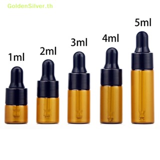 Goldensilver ขวดแก้ว สีเหลืองอําพัน 1 2 3 4 5 มล. 10 ชิ้น