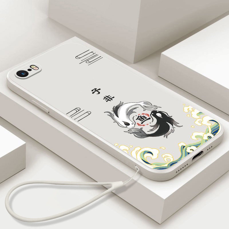 เคสโทรศัพท์มือถือ ซิลิโคน ขอบตรง บางมาก กันกระแทก สร้างสรรค์ สําหรับ iPhone SE1 2016 5 - รูปที่ 3