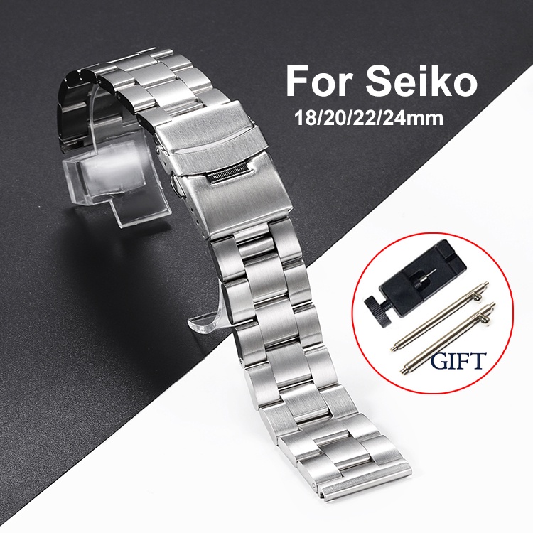 สายนาฬิกาข้อมือ สเตนเลส 316L ปลดไว สําหรับ Seiko SKX007 SKX009 SKX013 18 มม. 20 มม. 22 มม. 24 มม.