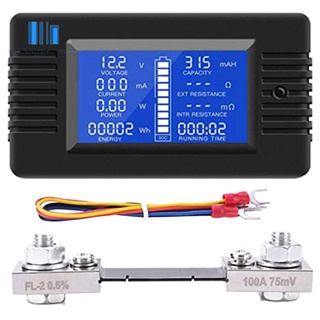 มัลติมิเตอร์ โวลต์มิเตอร์ ทดสอบความจุแบตเตอรี่ DC 0-200V Shunt 100A