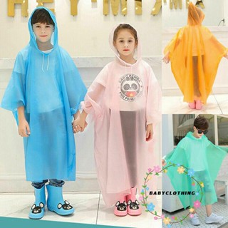 Babyclothes- เสื้อกันฝน มีฮู้ด กันน้ํา สีพื้น สําหรับเด็ก