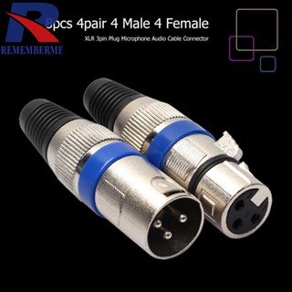 [rememberme.th] ปลั๊ก XLR 4 ตัวผู้ ตัวเมีย 4 XLR 3Pin อุปกรณ์เสริม สําหรับไมโครโฟน DIY 8 ชิ้น