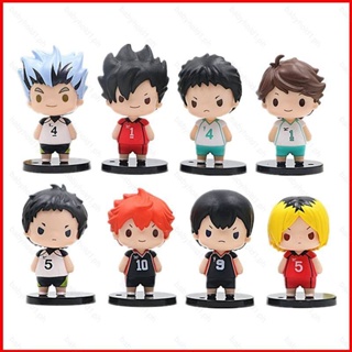 Fash โมเดลฟิกเกอร์ Haikyuu Hinata Shoyo Tobio Kenma Tooru ของเล่นสําหรับเด็ก 8 ชิ้น