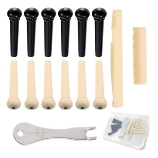 New Arrival~Essential Acoustic Guitar Replacement Parts Kit 12 Bridge Pins Puller Saddle Nut