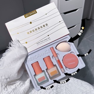 Shopkeepers selection# HERORANGE light skin makeup five-piece set Foundation liquid concealer isolation makeup novice Foundation set box 8.20N