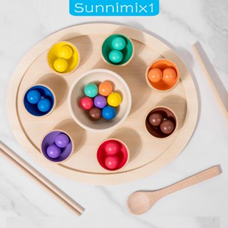 [Sunnimix1] ของเล่นไม้จับคู่ และนับถอยหลัง สีรุ้ง เสริมพัฒนาการเด็กก่อนวัยเรียน