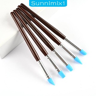 [Sunnimix1] ชุดเครื่องมือปั้นดินเผา โพลิเมอร์ ปากกาซิลิโคน ลายนูน สําหรับตกแต่งเล็บ 5 ชิ้น