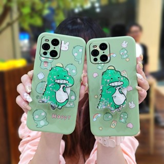 Rotatable stand Skin feel silicone Phone Case For OPPO Find X3/X3 Pro Glitter Cartoon cute protective case Simplicity