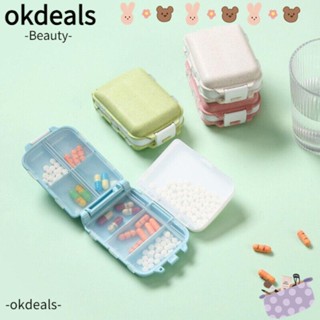 Okdeals กล่องเก็บยา แบบพกพา แยกหลอดข้าวสาลี