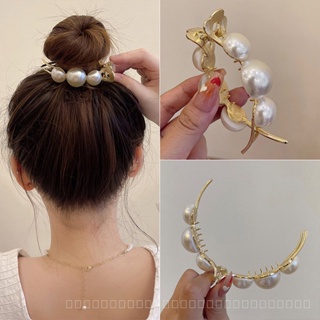 0818-YWSN Korean Pearl Barrettes Back Head Bun Grip Female Summer Fixed Temperament Updo Gadget Online Influencer Headdress Female OCQO