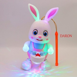 Daron ของเล่นหุ่นยนต์กระต่ายอิเล็กทรอนิกส์ มีไฟ LED แบบพกพา ของขวัญวันเกิด สําหรับเด็ก