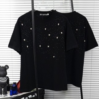 3SMC MASTER MIND Sky star skull rhinestone short-sleeved T-shirt mens trendy brand Cotton loose casual wash old couple half sleeve