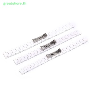 Greatshore สายนาฬิกาข้อมือเซรามิค สีขาว 14 มม. 16 มม. 18 มม. 1 ชิ้น