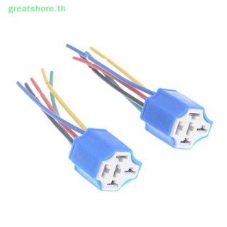 Greatshore ซ็อกเก็ตรีเลย์แตรเซรามิค 5 Pin DC 12V พร้อมสายเคเบิล สําหรับรถยนต์ รถจักรยานยนต์ TH