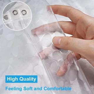 ม่านห้องน้ำ สีใส แบบใส กันน้ำ Shower curtain EVA 180x180cm/180x200cm Thicker Plastic