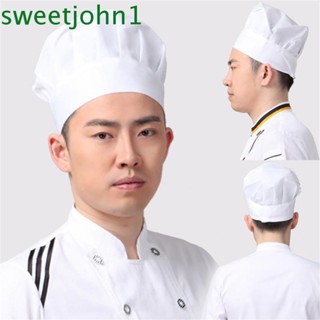 Sweetjohn หมวกเชฟ หมวกอบบาร์บีคิว สีขาว