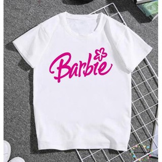 Babyclothes- เสื้อยืดคอกลม แขนสั้น พิมพ์ลายบาร์บี้ สําหรับเด็กผู้หญิง