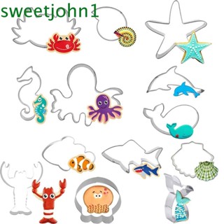 Sweetjohn เครื่องตัดคุกกี้ แป้งโดว์ ฟองดองท์ DIY ครัวใต้ทะเล เครื่องมือเบเกอรี่