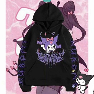 เสื้อกันหนาว มีฮู้ด ทรงหลวม ลายการ์ตูนอนิเมะ Sanrio Kuromi น่ารัก สําหรับผู้ชาย และผู้หญิง 2023 [GM]