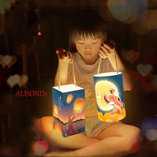 Alisond1 โคมไฟ LED ABS ทรงสี่เหลี่ยม ขนาดเล็ก สําหรับตกแต่งเทศกาล กลางแจ้ง