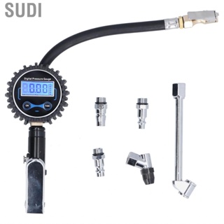 Sudi Digital Tire Inflator Gauge  Backlit LCD Display Pneumatic Tool 300PSI 4 Units Air Pressure Meter for Car Van Motorcycle Dirt Bike