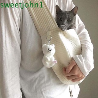 Sweetjohn กระเป๋าผ้าใบ ระบายอากาศ สําหรับพกพาสัตว์เลี้ยง สุนัข แมว