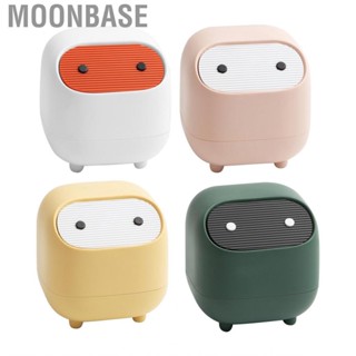 Moonbase Mini Garbage Can  Durable Trash Easy To Clean 2 Layer Cute Design with Lid for Desk