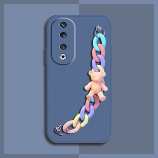 phone case Skin-friendly feel Phone Case For Huawei Honor90 Pro Lens package Simplicity Bear bracelet Anti-fall Nordic style