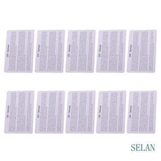 Sel 10 ชิ้น การ์ดทดสอบ UVB แถบทดสอบเอฟเฟกต์ กระดาษทดสอบ UV Sesnor Art สําหรับผู้หญิง