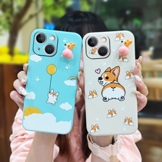 ins cute Phone Case For iphone 13 Simplicity Skin feel silicone Anti-fall Cartoon phone case Liquid silicone shell