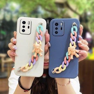 Back Cover Solid color Phone Case For Redmi Note10 Pro 5G/Poco X3 GT Bear bracelet Anti-fall Camera all inclusive