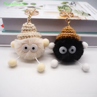 พวงกุญแจ จี้ตุ๊กตาการ์ตูนอนิเมะ Totoro Llaveros Mujer Fake Rabbit Fur Ball Pompom เหมาะกับของขวัญ สําหรับผู้หญิง