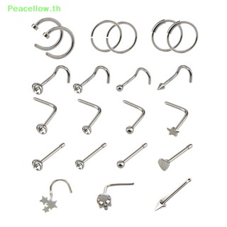 Peacellow จิวจมูก กระดูกสันหลัง คริสตัล เครื่องประดับ 21 ชิ้น ต่อชุด TH