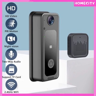 [พร้อม] HD 1080p Smart Wifi Video Doorbell Camera Visual Intercom Night Vision Ip Door Bell Wireless Security Cameras Home Security