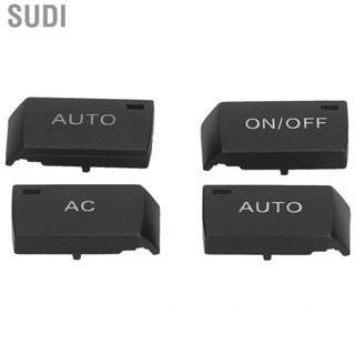 Sudi 4pcs Air Conditioning Switch Covers A/C AUTO ON/OFF Plastic Black Caps Fit for A6L Q7