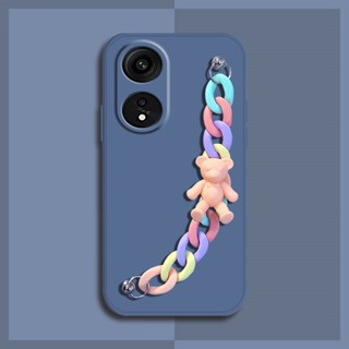 Bear bracelet Back Cover Phone Case For OPPO A1 Pro 5G/Reno8T 5G Liquid silicone shell protective case Simplicity