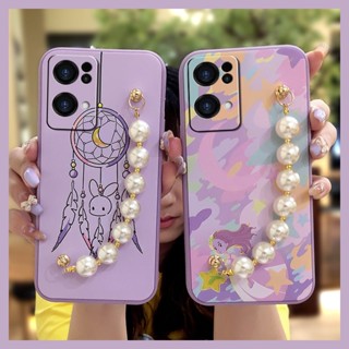 soft shell Skin feel silicone Phone Case For OPPO Reno7 Pro 5G Anti-fall Bear bracelet protective case Nordic style