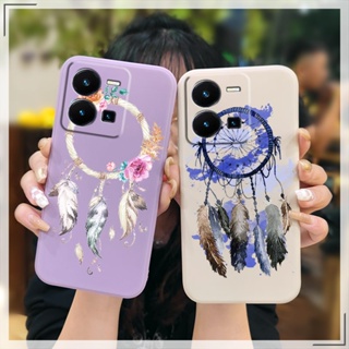 Lens bump protection Back Cover Phone Case For VIVO Y35 4G 2022 Skin feel silicone cat Solid color cute Skin-friendly feel