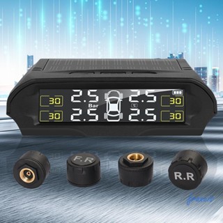 เซนเซอร์วัดความดันลมยางดิจิทัล พลังงานแสงอาทิตย์ TPMS หน้าจอ LCD DC 5V 400mAh A [Francis.th]