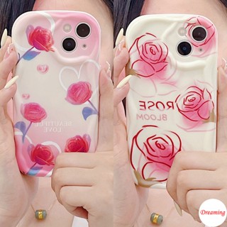 เคสโทรศัพท์มือถือ ขอบโค้ง ลายดอกกุหลาบ และหัวใจ สีครีม สําหรับ Infinix Note Hot 30 20 12 11 10 9 Play 8 Smart 7 6 5 Plus